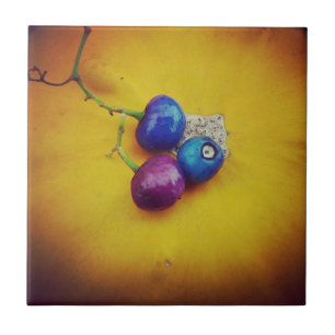 Porcelain Berries on a pumpkin Tile