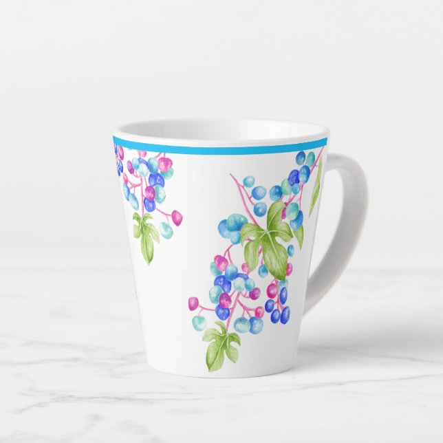 Porcelain Berries on a Small Latte Mug (Right Angle)