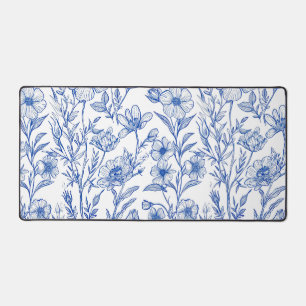Porcelain Bloom Desk Mat