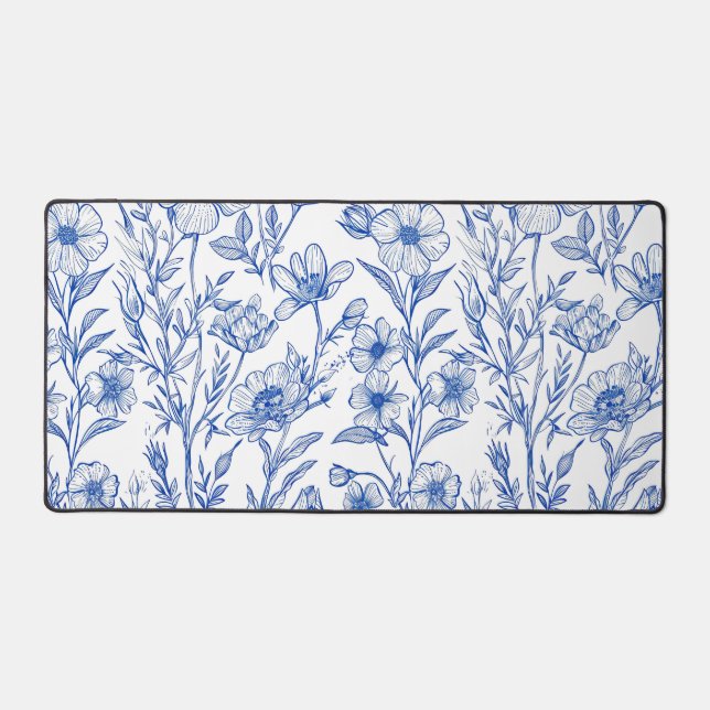 Porcelain Bloom Desk Mat (Front)