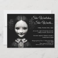 Porcelain Doll Halloween Costume Party Invitation