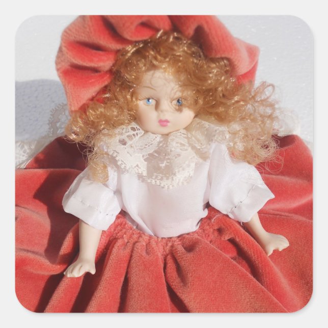 porcelain doll square sticker (Front)