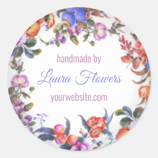 Porcelain Handmade Product Classic Round Sticker (Front)