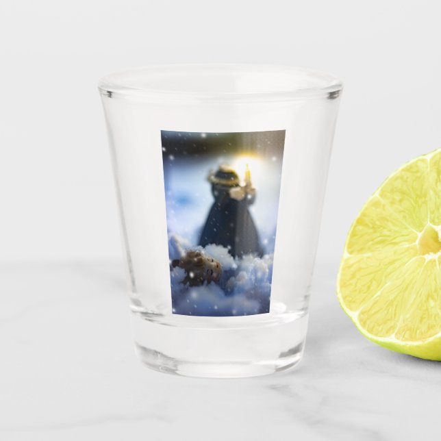 Porcelain in Snow X Shot Glass (Front)