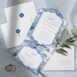 Porcelain-Inspired Chinoiserie Pattern ID1094 All In One Invitation