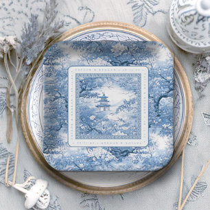 Porcelain-Inspired Chinoiserie Pattern ID1094 Paper Plate