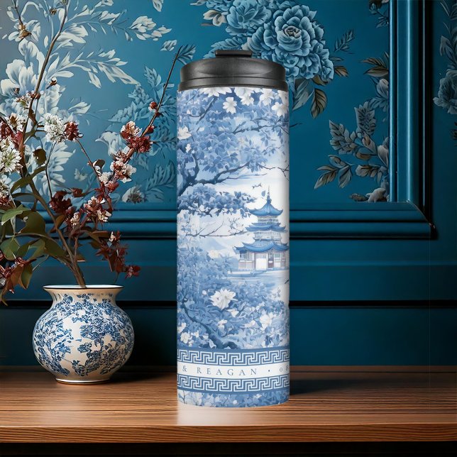 Porcelain-Inspired Chinoiserie Wedding ID1094 Thermal Tumbler (Creator Uploaded)