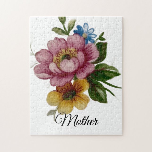 Porcelain Inspired Flora Puzzle (Vertical)