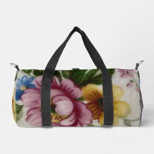 Porcelain Inspired Floral Duffle Bag