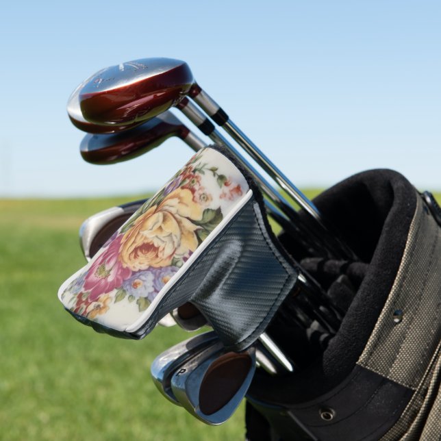  Porcelain-Inspired Floral Golf head Cover (In Situ)