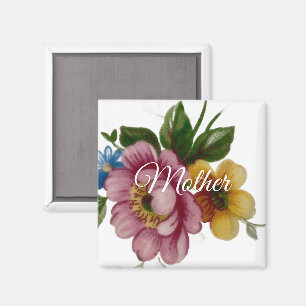 Porcelain Inspired Floral  Magnet