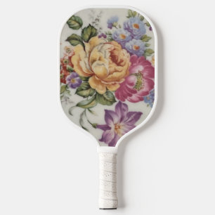 Porcelain-Inspired Floral Pickleball Paddle