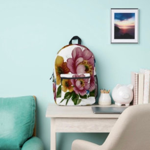 Porcelain Inspired Floral Printed Backpack