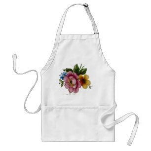 Porcelain Inspired Floral Standard Apron