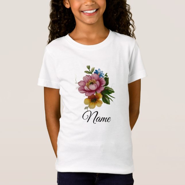 Porcelain Inspired Floral  T-Shirt (Front)