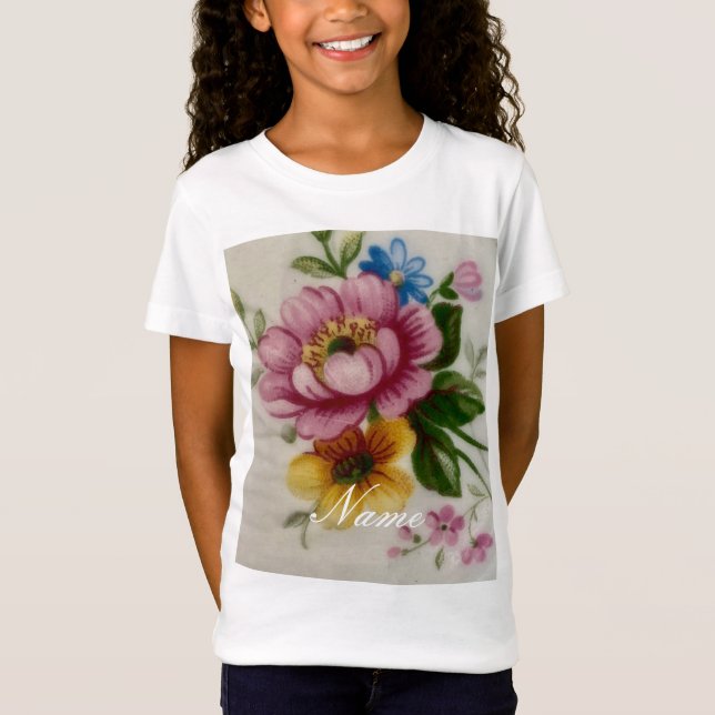 Porcelain Inspired Floral  T-Shirt (Front)