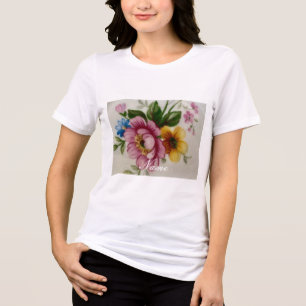 Porcelain Inspired Floral Tri-Blend Shirt