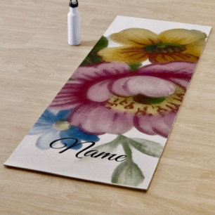Porcelain Inspired Floral Yoga Mat