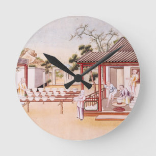 Porcelain Making (w/c on paper) Round Clock