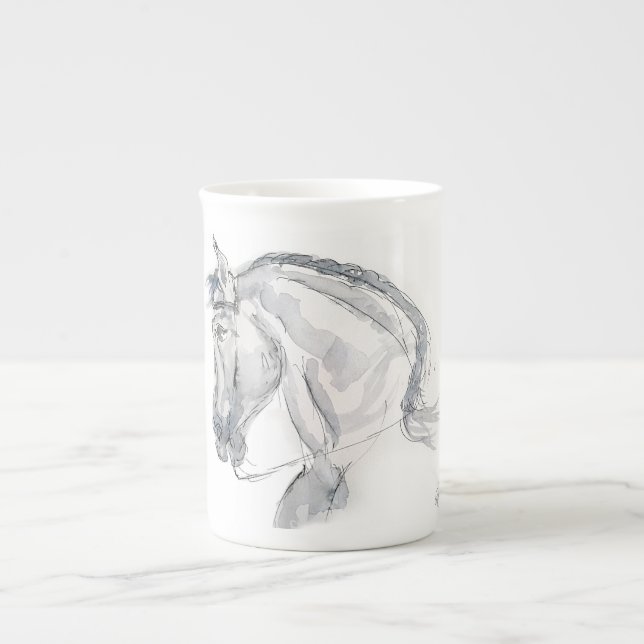 Porcelain mug with horse illustration (Front)