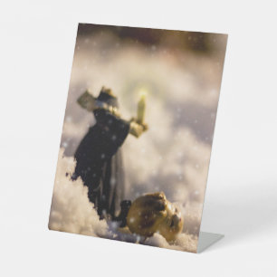 Porcelain Nights V Pedestal Sign