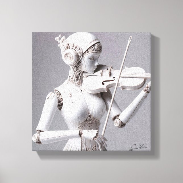 Porcelain robot canvas print (Front)