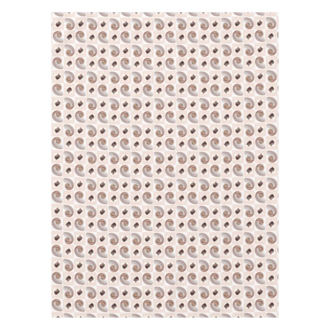 Porcelain Seashell Chequerboard Pattern Peach Tablecloth (Front)