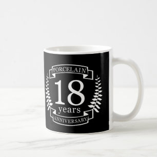 Porcelain traditional wedding anniversary 18 years coffee mug