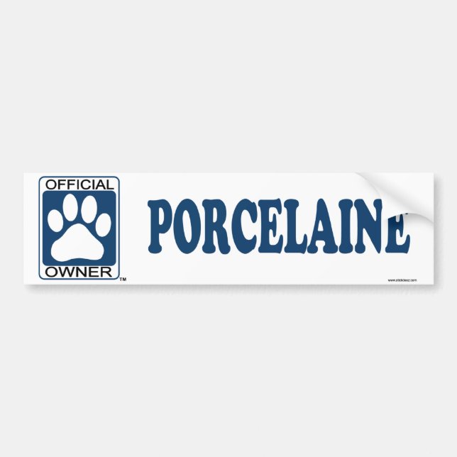 Porcelaine Blue Bumper Sticker (Front)