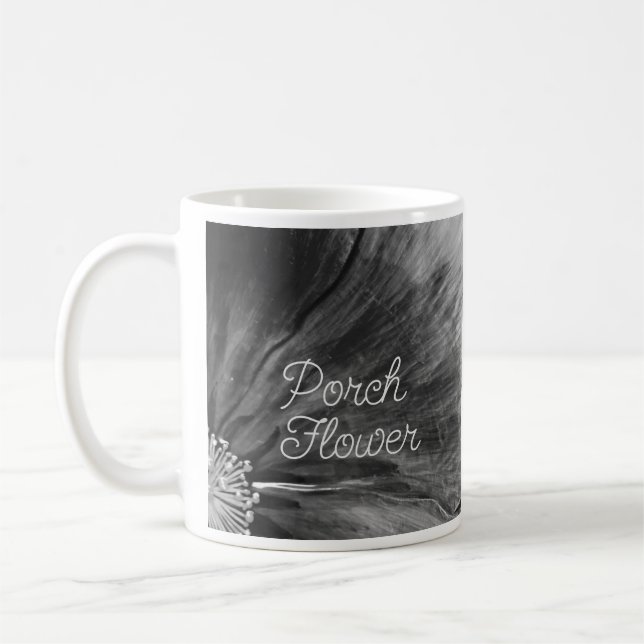 Porch Flower / Black and White / Coffee Mug (Left)