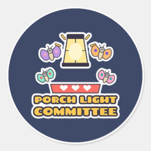 Porch Light Committee Pastel Moths Classic Round Sticker