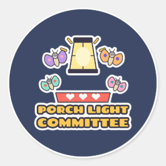 Porch Light Committee Pastel Moths Classic Round Sticker