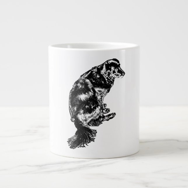 Porch-Light Outline — Retriever Large Coffee Mug (Front)