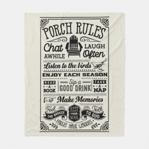 Porch Rules Fleece Blanket