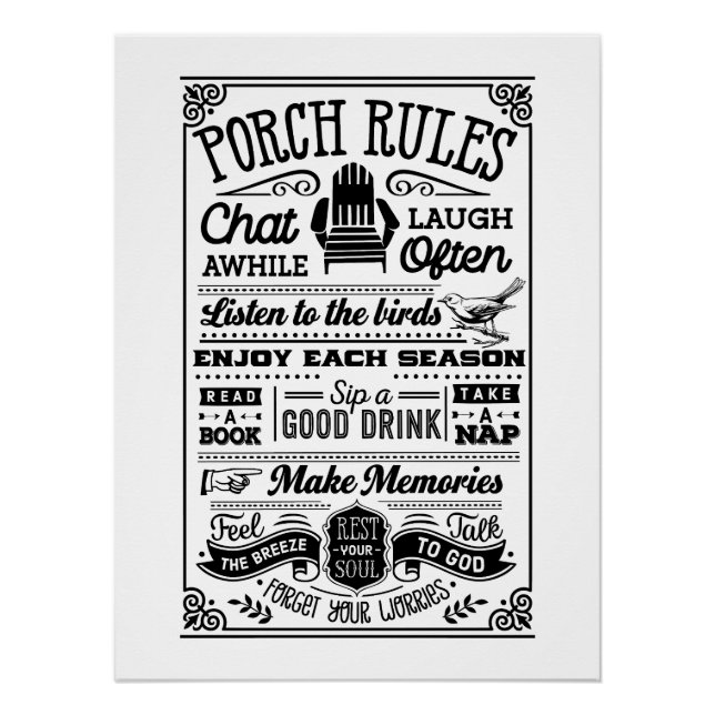 Porch Rules  Poster (Front)