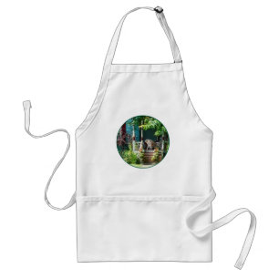 Porch With Flowerpots and Wicker Chairs Standard Apron