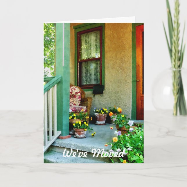 Porch With Padded Chair - We've Moved Card (Front)