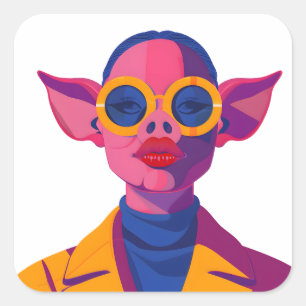 Porcine Beauty Square Sticker