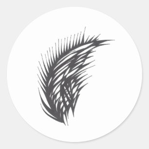 Porcupine Black White Abstract Tribal Tattoo Art Classic Round Sticker