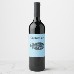 Porcupine blowfish Thunder_Cove  Wine Label