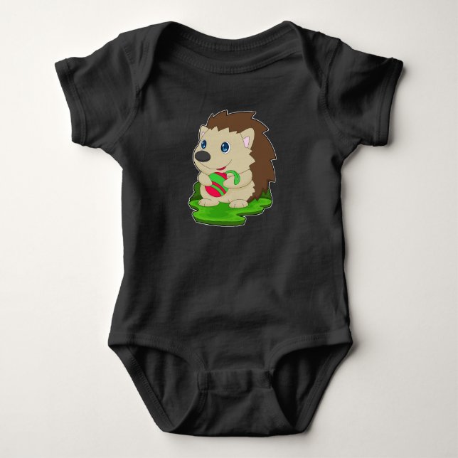 Porcupine Christmas Christmas ball Baby Bodysuit (Front)