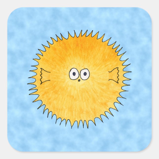 Porcupine Fish. Square Sticker (Front)