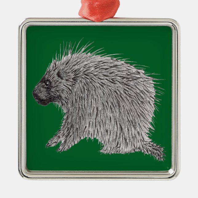 Porcupine Metal Tree Decoration (Front)