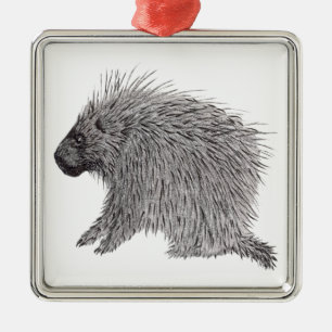 Porcupine Metal Tree Decoration