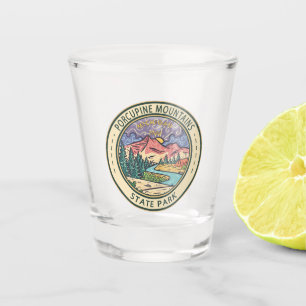 Porcupine Mountains State Park Michigan Badge Shot Glass