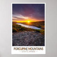 Porcupine Mountains State Park Michigan Watercolor