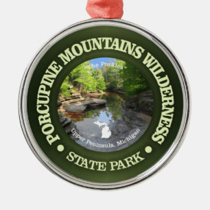 Porcupine Mountains Wilderness SP Metal Tree Decoration