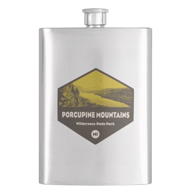 Porcupine Mountains Wilderness State Park Michigan Hip Flask (Front)