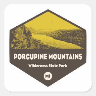 Porcupine Mountains Wilderness State Park Michigan Square Sticker