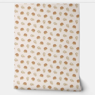 Porcupine Mushroom Light Brown Wallpaper